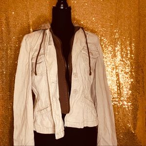 Cream hoodie jacket
